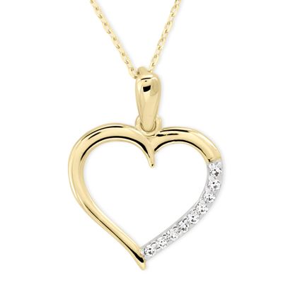 14K Gold Open Heart Necklace - 1