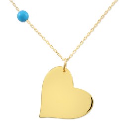 14K Gold Heart & Name Necklace - Nusrettaki (1)