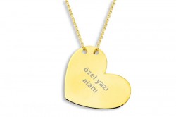 Heart Model Gold Necklace - Nusrettaki