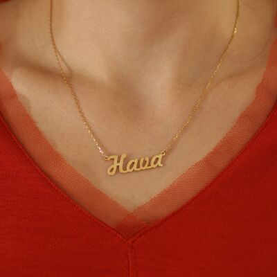 14 Ayar Altın İsim Yazılı Kolye - 1