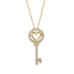 14K Gold Key of My Heart Necklace - Nusrettaki (1)