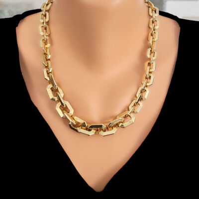 14 Ayar Altın Kalın Zincir Kolye - 1