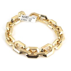 14 Ayar Altın Kalın Zincir Model Bileklik - Nusrettaki