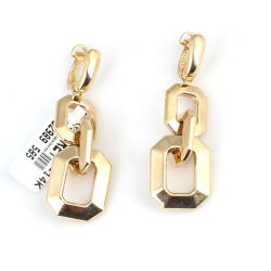 14 Ayar Altın Kalın Zincir Model Küpe - Nusrettaki (1)