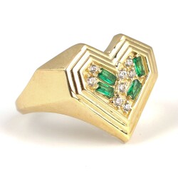 14 Ayar Altın Kalp Model Yüzük - 3