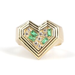 14 Ayar Altın Kalp Model Yüzük - 4