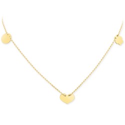 14K Gold Heart & Clover Model Necklace - Nusrettaki (1)