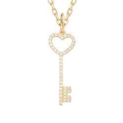 14K Gold Loving Key Necklace - Nusrettaki (1)