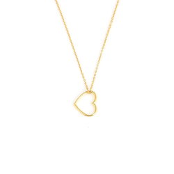 14 Ayar Altın Kalpli Kolye - Nusrettaki