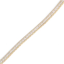 14 Ayar Altın Kare Zirkon Taşlı Su Yolu Bileklik - Nusrettaki (1)