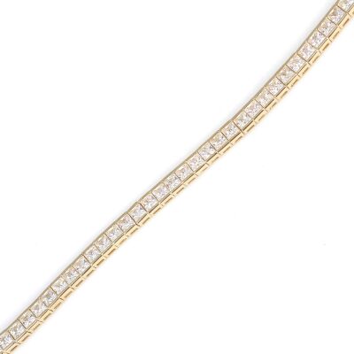 14 Ayar Altın Kare Zirkon Taşlı Su Yolu Bileklik - 2