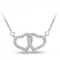 Nusrettaki - 14K Gold Clamped Heart Necklace