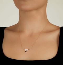Nusrettaki - 14K Gold Locked Heart Necklace