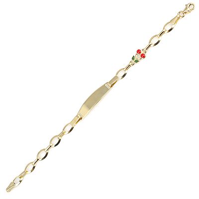 14 Ayar Altın Kiraz Model Zincir Çocuk Bilekliği - 3