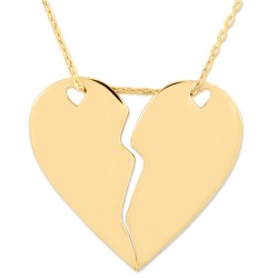 14K Gold Broken Heart Necklace - Nusrettaki (1)