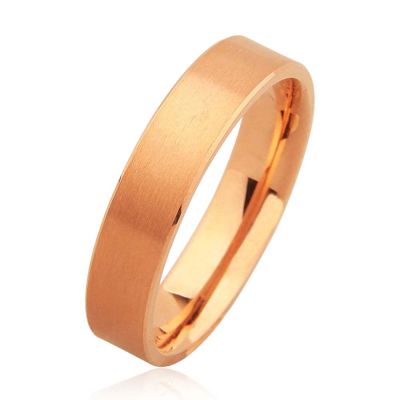 14 Ayar Altın Kırmızı Düz Alyans Yüzük 0,5 cm Mat