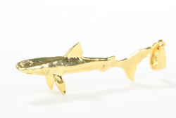 14 Ayar Altın Köpek Balığı Kolye Ucu - Thumbnail