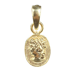 14 Ayar Altın Kraliçe Elizabeth Figürü Madalyon Kolye Ucu - Nusrettaki