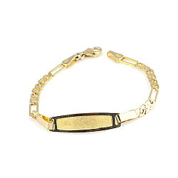 14 Ayar Altın Mat Düz Plaka Çocuk Bilekliği - Nusrettaki