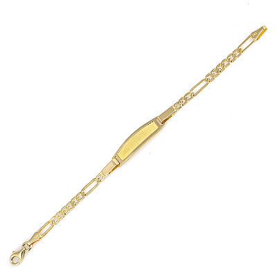 14 Ayar Altın Mat Düz Plaka Çocuk Bilekliği - 2