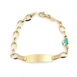 14 Ayar Altın Mavi Mineli Araba Çocuk Bilekiği - Nusrettaki