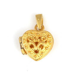 14 Ayar Altın Minik Açılır Kalp Kolye Ucu - Nusrettaki