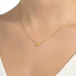 14 Ayar Altın Minik Kalp Kolye - Nusrettaki