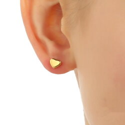 14 Ayar Altın Minik Kalp Küpe - Nusrettaki