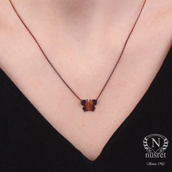 14 Ayar Altın Minik Kelebek Modeli Kolye - Thumbnail