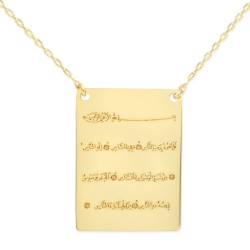 Gold Plate of verse Nas Design Necklace - Nusrettaki