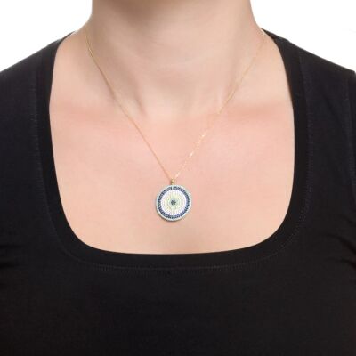 Altın Nazar Boncuklu Kolye - 1