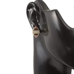 14 Ayar Altın Oval Model Dikdörtgen Baget Küpe - Nusrettaki (1)