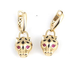 14 Ayar Altın Panter Model Küpe - Nusrettaki (1)