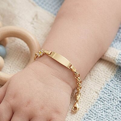 14 Ayar Altın Papatya Çocuk Bilekliği - 2