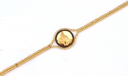 14K Gold Dorica Beaded Bracelet with Ottoman Style Coin - 3