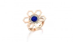 14K Gold Honeycomb Design Ring - Nusrettaki (1)