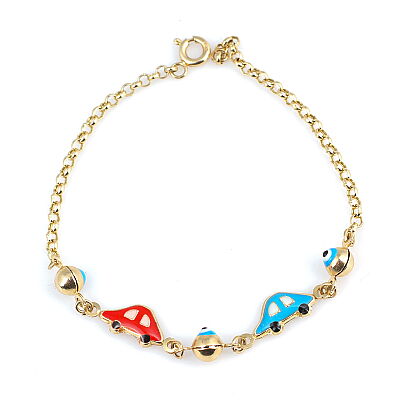 14 Ayar Altın Renkli Arabalar Model Zincir Çocuk Bilekliği - 1