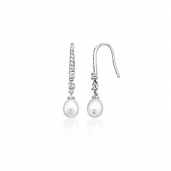 14 Ayar Altın Sallantılı Zarif İnci Küpe - Nusrettaki