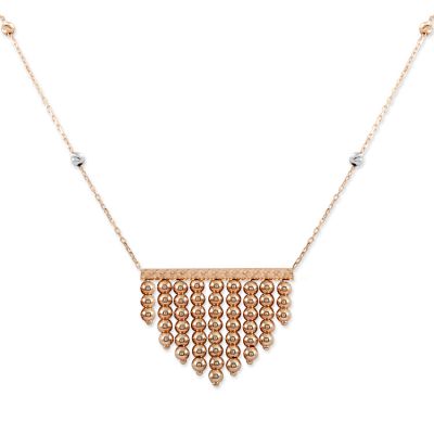 14 Ayar Altın Şık Dorika Kolye, Pembe - 1