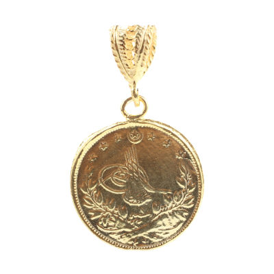 14 Ayar Altın Sultan Aziz Motifli Madalyon Kolye Ucu - 1