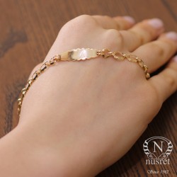 14K Gold Identification Kids Bracelet - Nusrettaki (1)