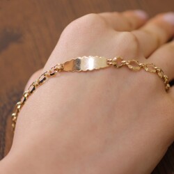14K Gold Identification Kids Bracelet - Nusrettaki