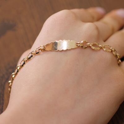 14K Gold Identification Kids Bracelet - 1