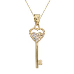 14K Gold Love is Key Necklace - Nusrettaki (1)