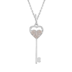 14K Gold Love is Key Necklace - 4