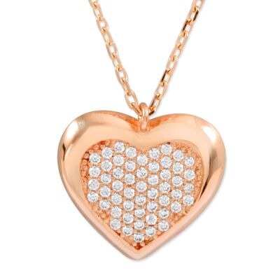 14K Rose Gold Heart Figure Necklace - 1