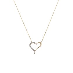 Heart Model 14K Gold Necklace - Nusrettaki (1)