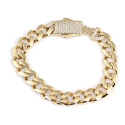 14 Ayar Altın Taşlı Kutu Kilitli Gurme Zincir Bileklik - Nusrettaki