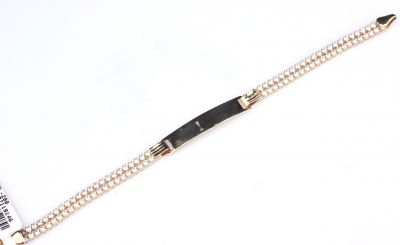 14K Gold Bracelet for Kids with Diamond Like Cz's - 2