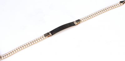 14K Gold Bracelet for Kids with Diamond Like Cz's - 3